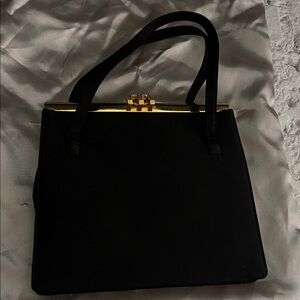Koret Black Shoulder Bag with Gold Clasp